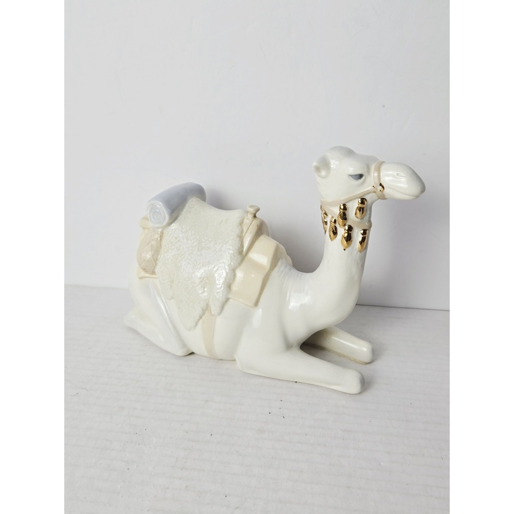 Vintage ceramic hand painted‎ Large Nativity camel figurine laying 7 1/2"